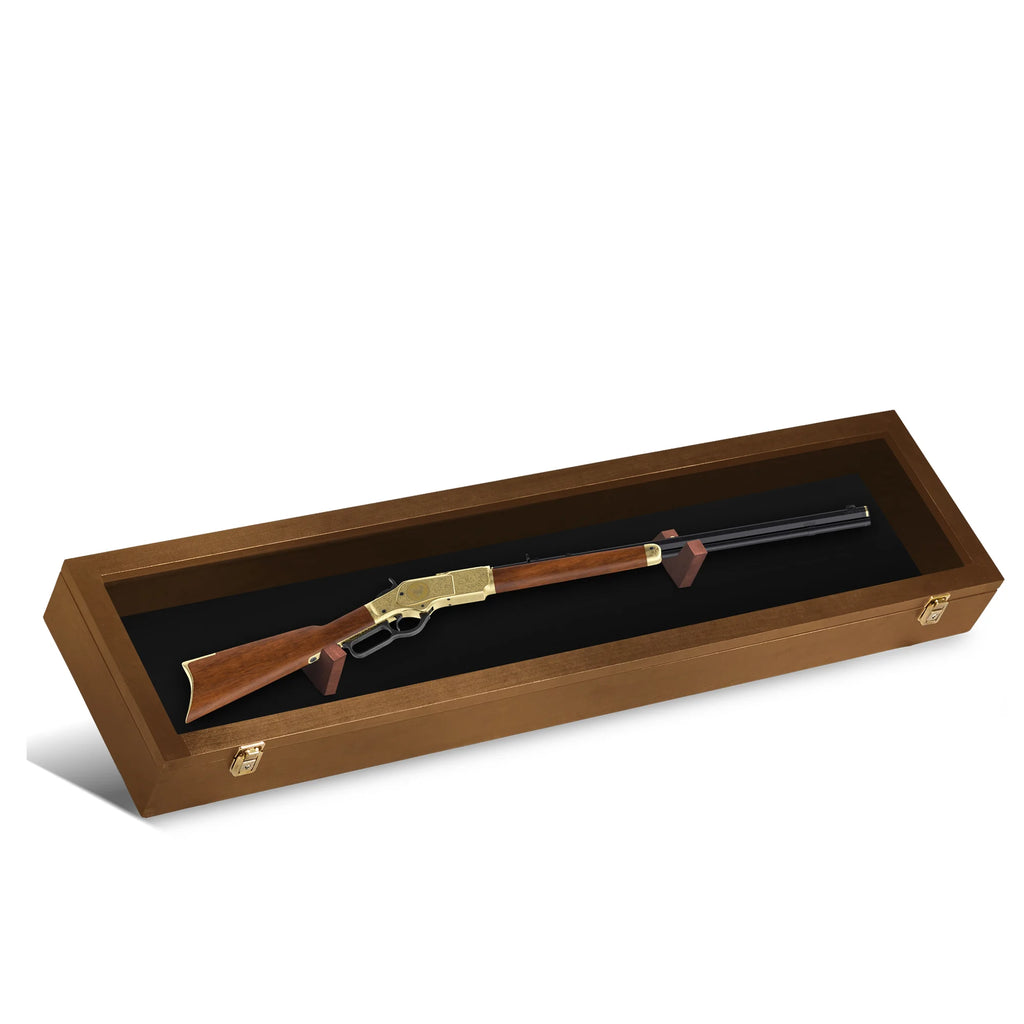 Clear Acrylic & Hardwood Gun Display Case U488