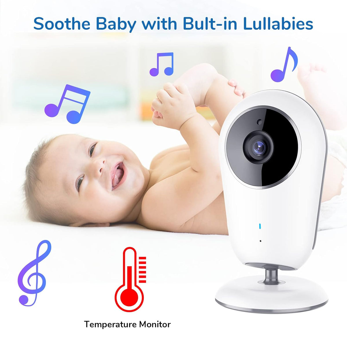 Baby Monitor with Camera and Audio, No WiFi, 2-Way Talk-Back, Infrared Night Vision F99282