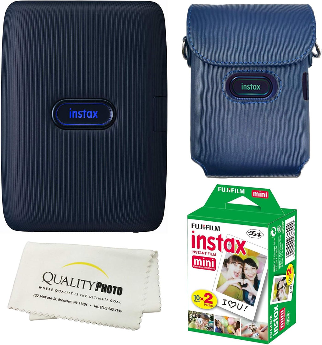 Instax Mini Link Smartphone Printer Bundle with Case and 20 Films (Dusty Pink) V40915