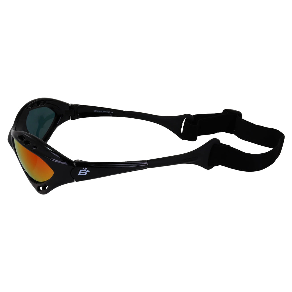 3 Pairs Padded Polarized Sunglasses w/Strap Silver Frame w/Smoke Lens & Black Frames w/Blue & Red Mirror Lenses V949