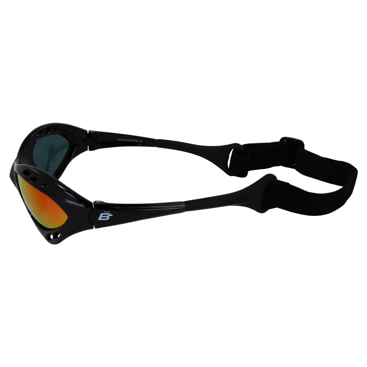 3 Pairs Padded Polarized Sunglasses w/Strap Silver Frame w/Smoke Lens & Black Frames w/Blue & Red Mirror Lenses V949