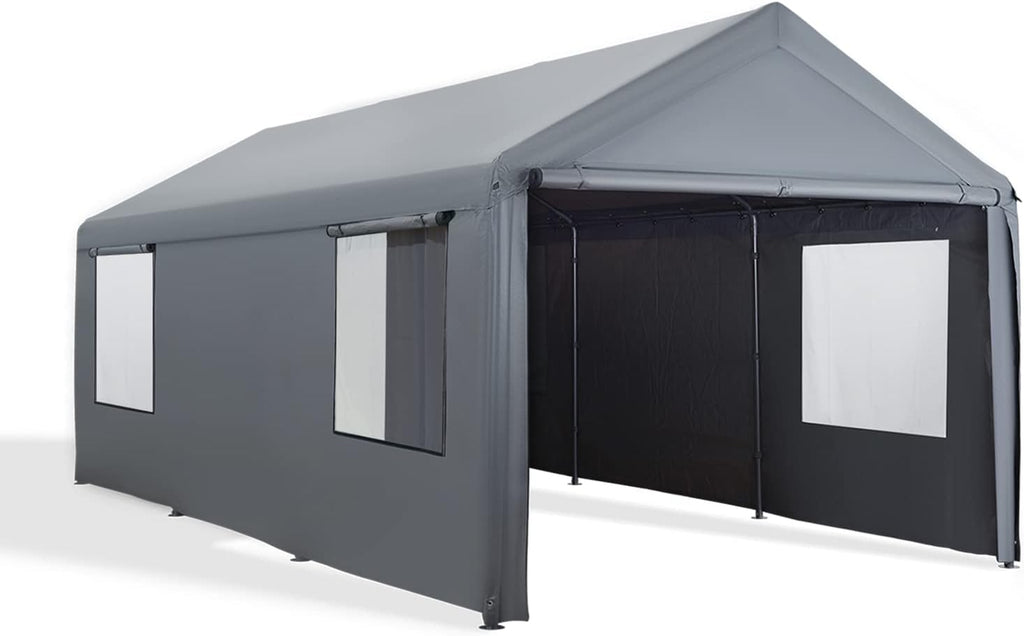 10'x20' Heavy Duty Carport with Roll-up Ventilated Windows N5971