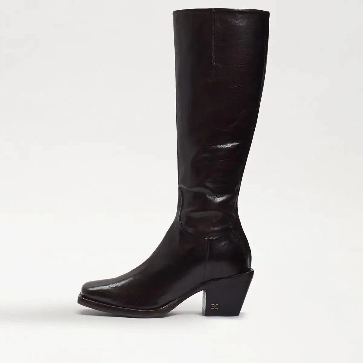 Dark Brown Washed Leather Square Toe Western Boot G125