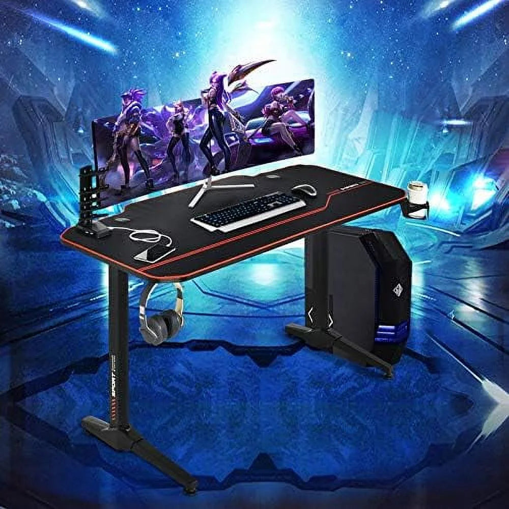 55 Inch Gaming Desk with Mouse Pad O873