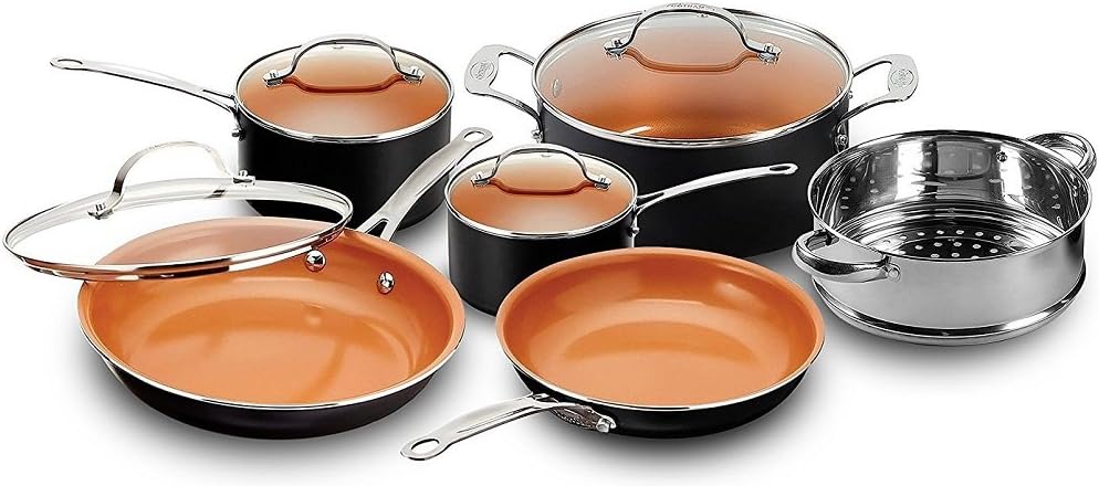 15-Piece Nonstick Titanium and Ceramic Cookware Set with Utensils Q394