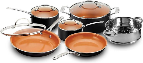 15-Piece Nonstick Titanium and Ceramic Cookware Set with Utensils Q394