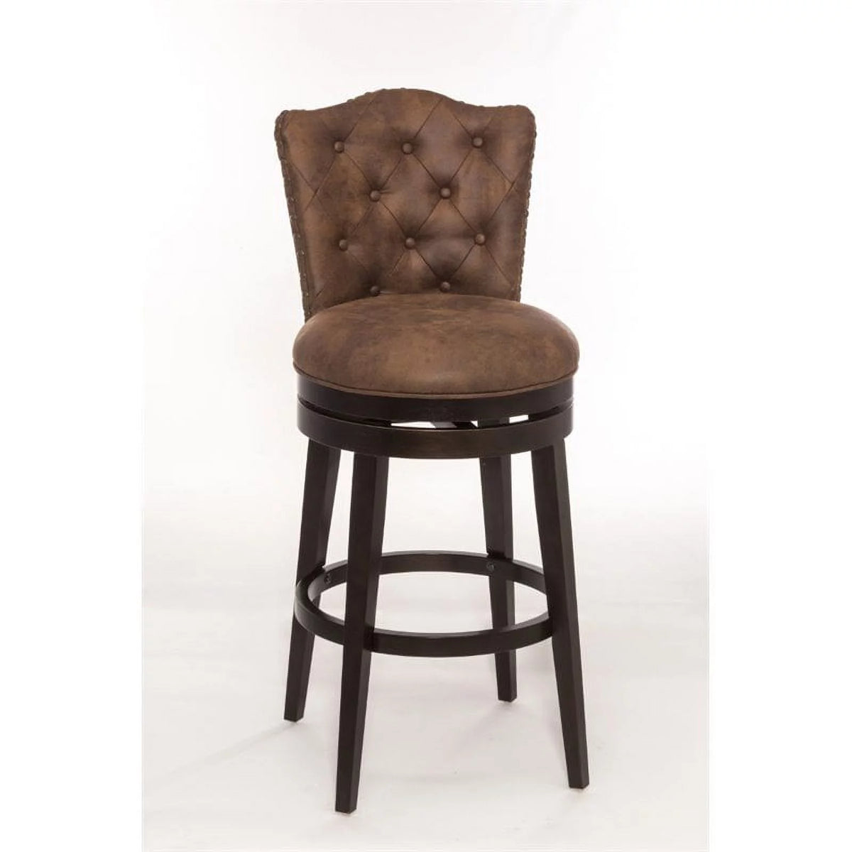 30" Faux Leather Swivel Bar Stool Set of 3 L646371