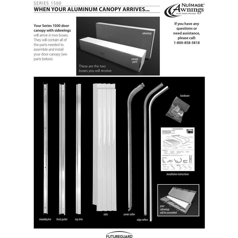 5 ft. Aluminum Door Canopy Awning B9268