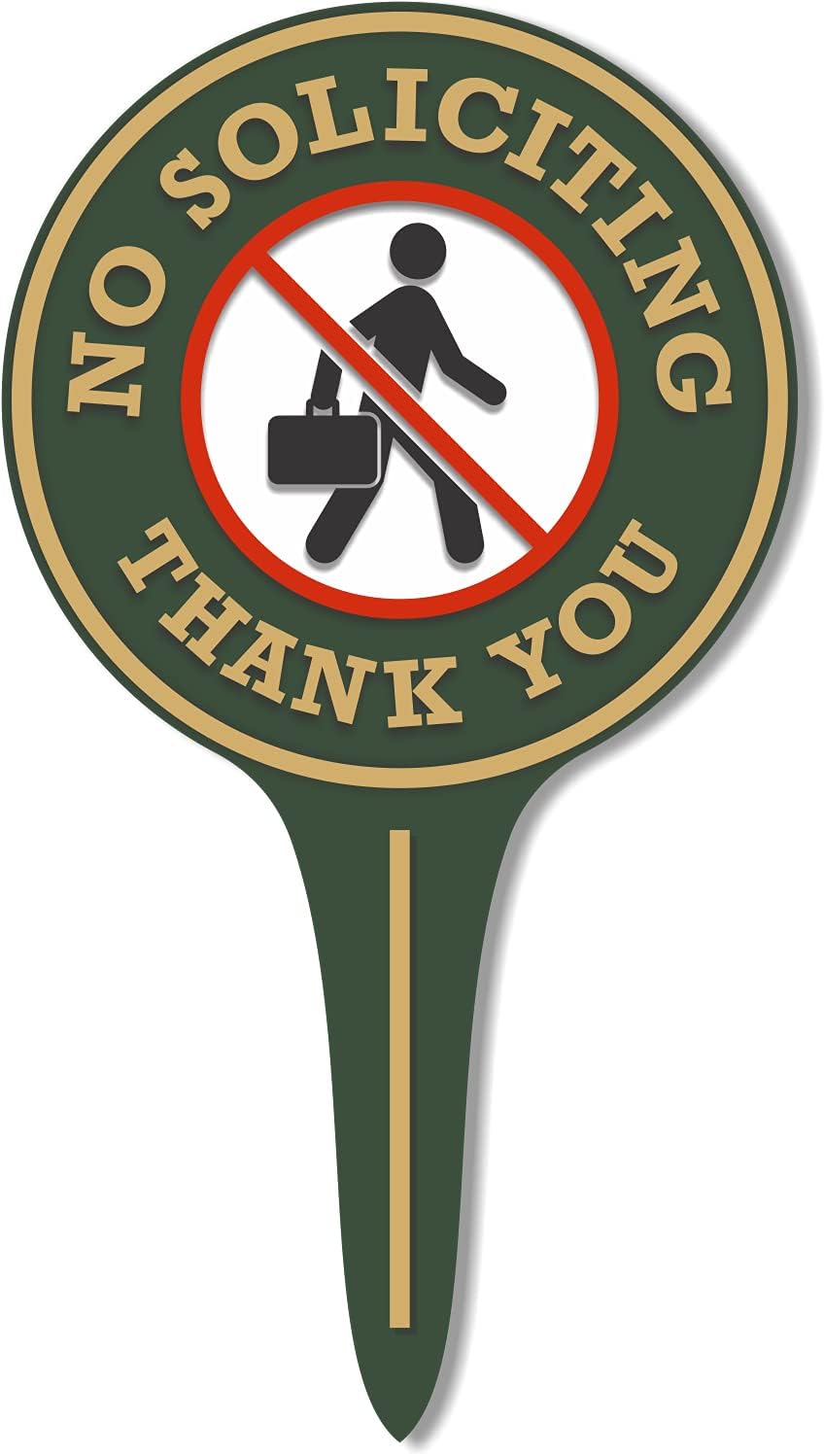 No Soliciting Yard Sign, 9.5 x 5.25 inch, Pack of 2 Y58454