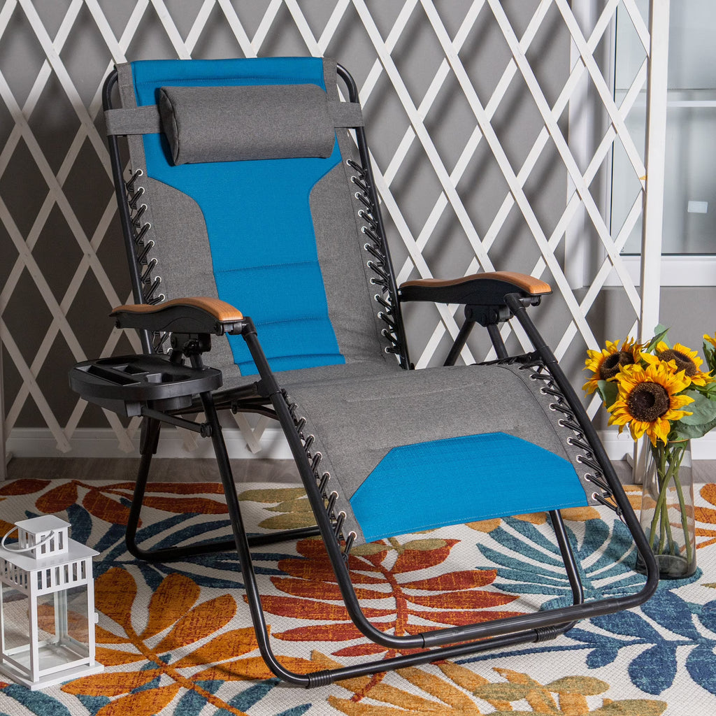 Aqua XL Oversized Padded Zero Gravity Chair Q913