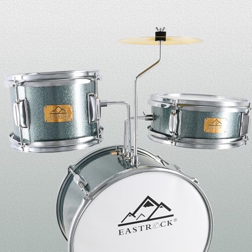 Kids 3 Piece Drum Set with Adjustable Throne, Cymbal, Pedal, Drumsticks G495