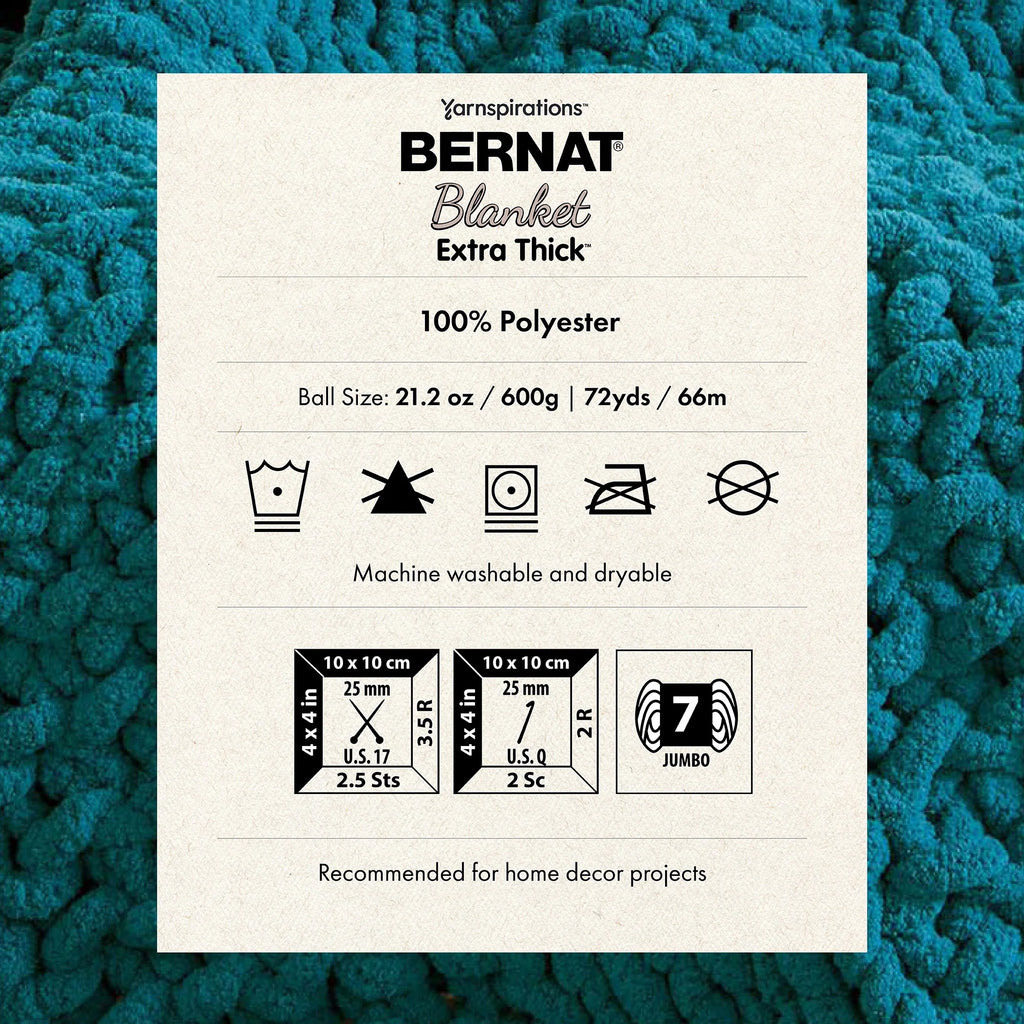 Bernat Blanket Extra Thick Jumbo Polyester Yarn, Clay, 21.2oz, 72 Yards (2 Pack) W6666