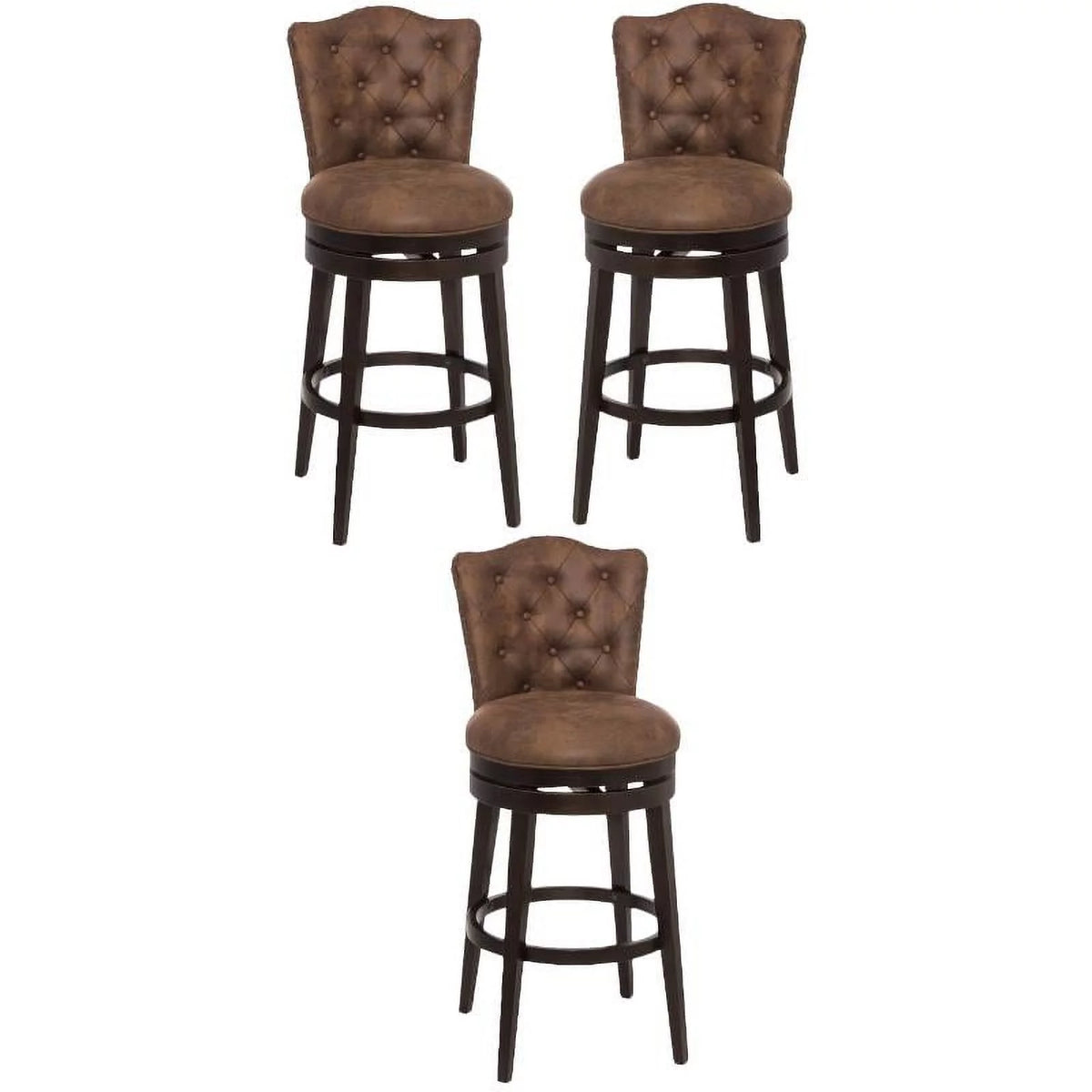 30" Faux Leather Swivel Bar Stool Set of 3 L646371