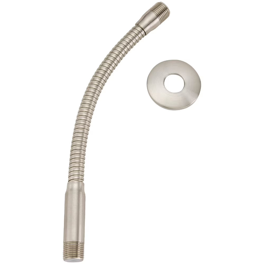 Brushed Nickel Flexible Shower Arm with Flange S150811