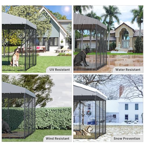 Large Outdoor Dog Cage with Weatherproof Cover G317