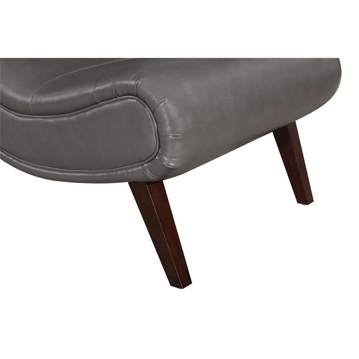 Pewter Faux Leather Lounger with Ottoman R440752