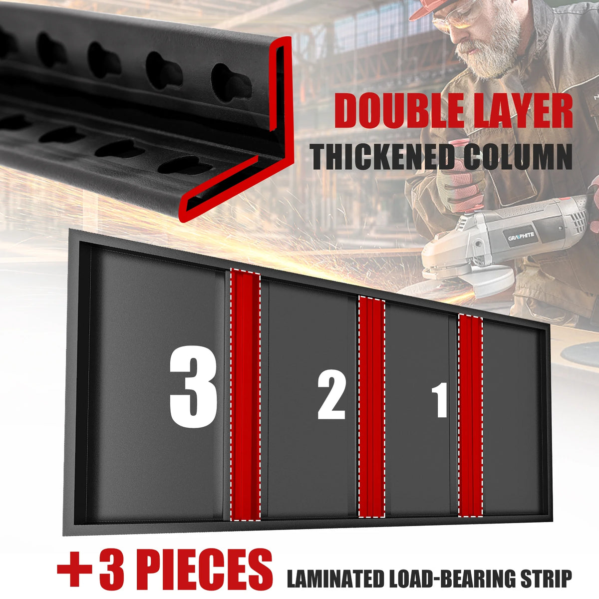 5-Shelf Heavy Duty Adjustable Metal Shelving Unit Black Q407