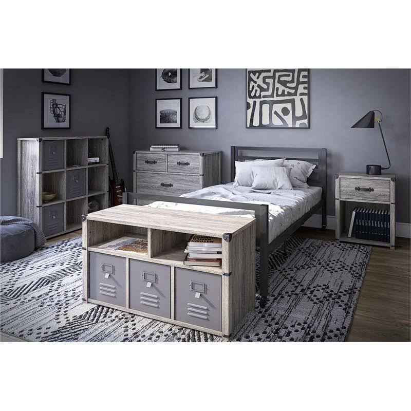 9 Cube Grey Oak Storage Bookcase B28938