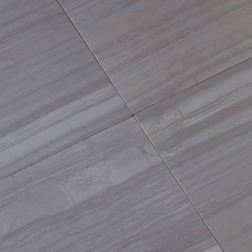Gray 12 in. x 24 in. Matte Porcelain Floor and Wall Tile J65577
