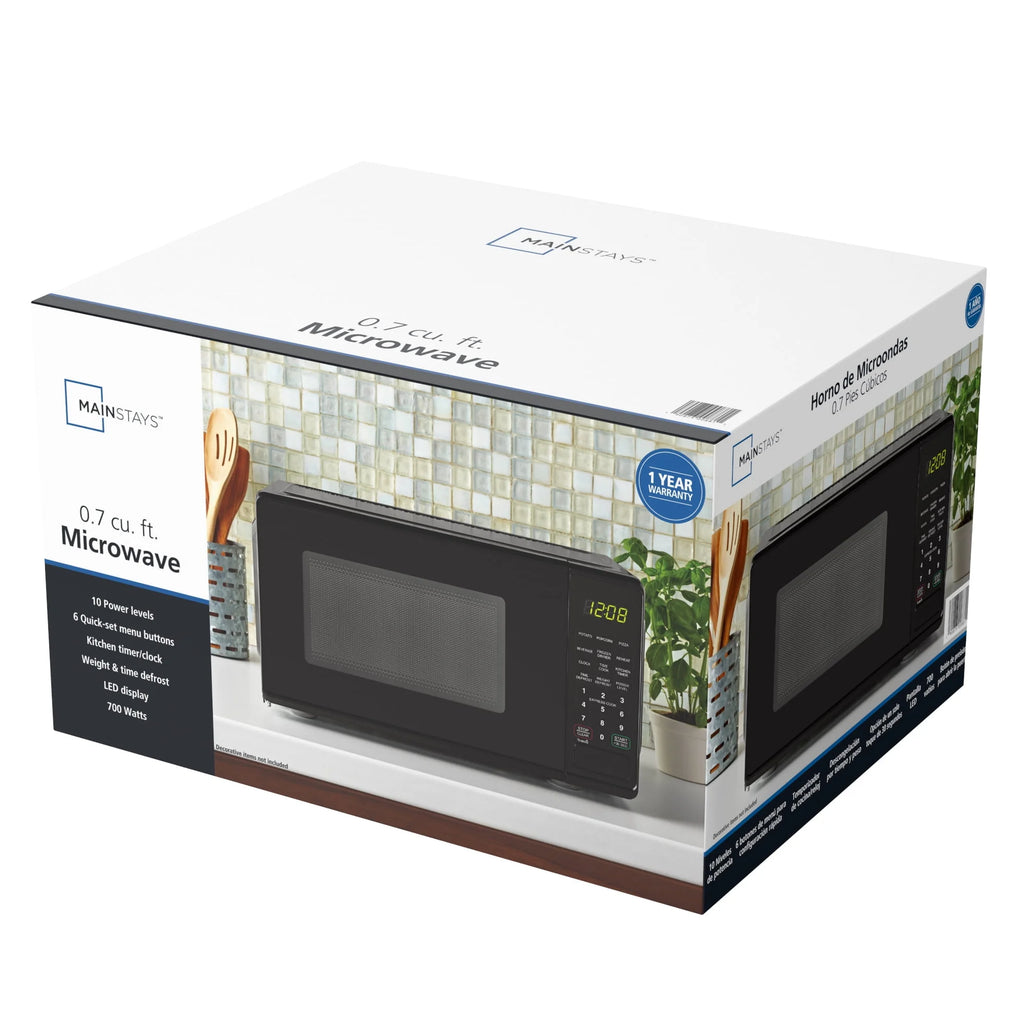 0.7 Cu ft 700 Watts Black Countertop Microwave Oven O4211