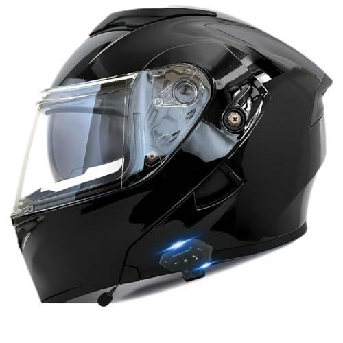 Motorcycle Bluetooth Modular Helmet, DOT Approved Flip Up Full Face Dual Visor Helmet, with Dual Speakers and Microphone Y162335