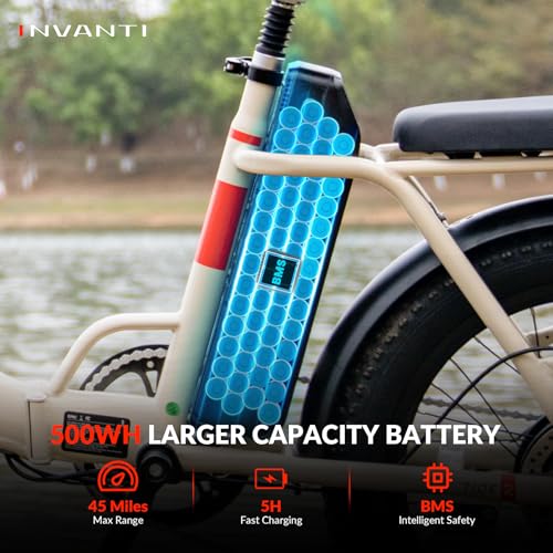 20" Step-Thru Fat Tire Electric Bike with Rear Rack, 7-Speed, Front Suspension V49814
