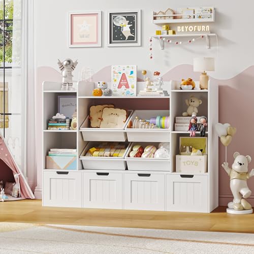4 Movable Drawers Toy Storage Organizer with Box Bins F51063