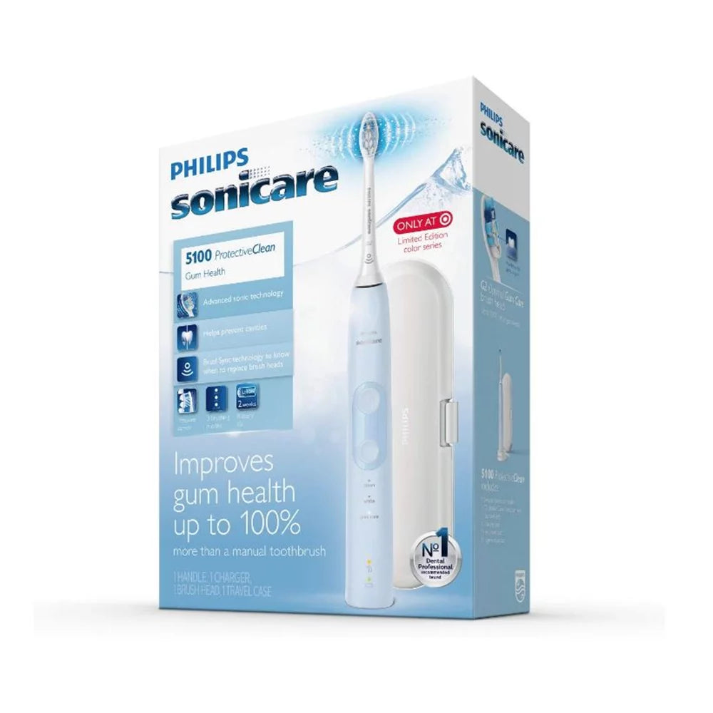Light Blue Rechargeable Electric Toothbrush with Pressure Sensor C47183