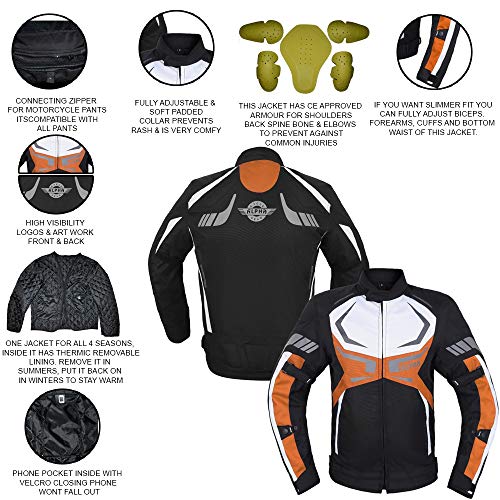 Red Waterproof CE Armored Motorcycle Jacket T66880