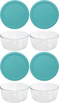 7-Cup Glass Bowl with 4 Sea Glass Lids B4139