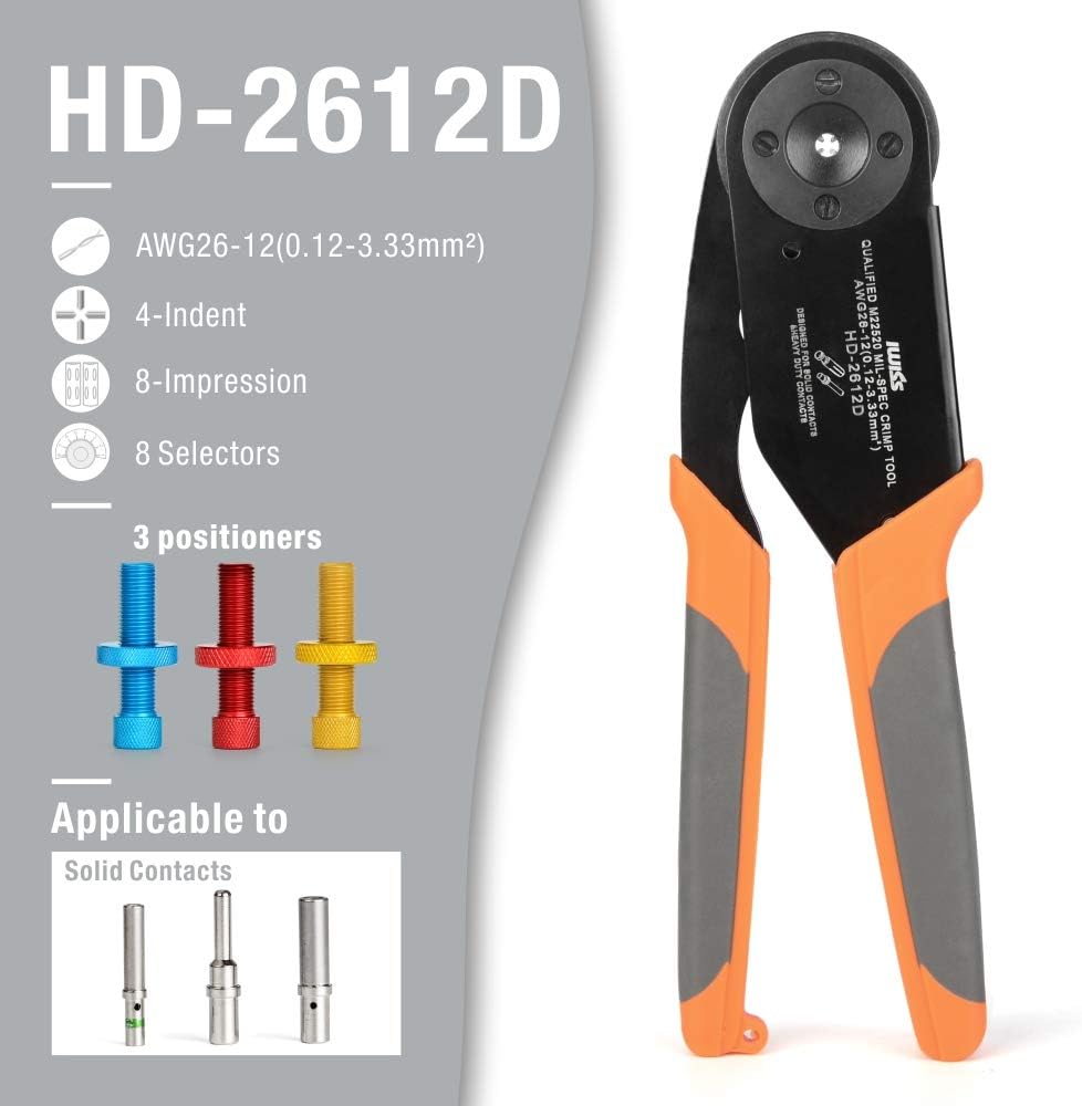 Deutsch Solid Contacts Crimping Tool AWG 26-12 Pack of 2 Z875