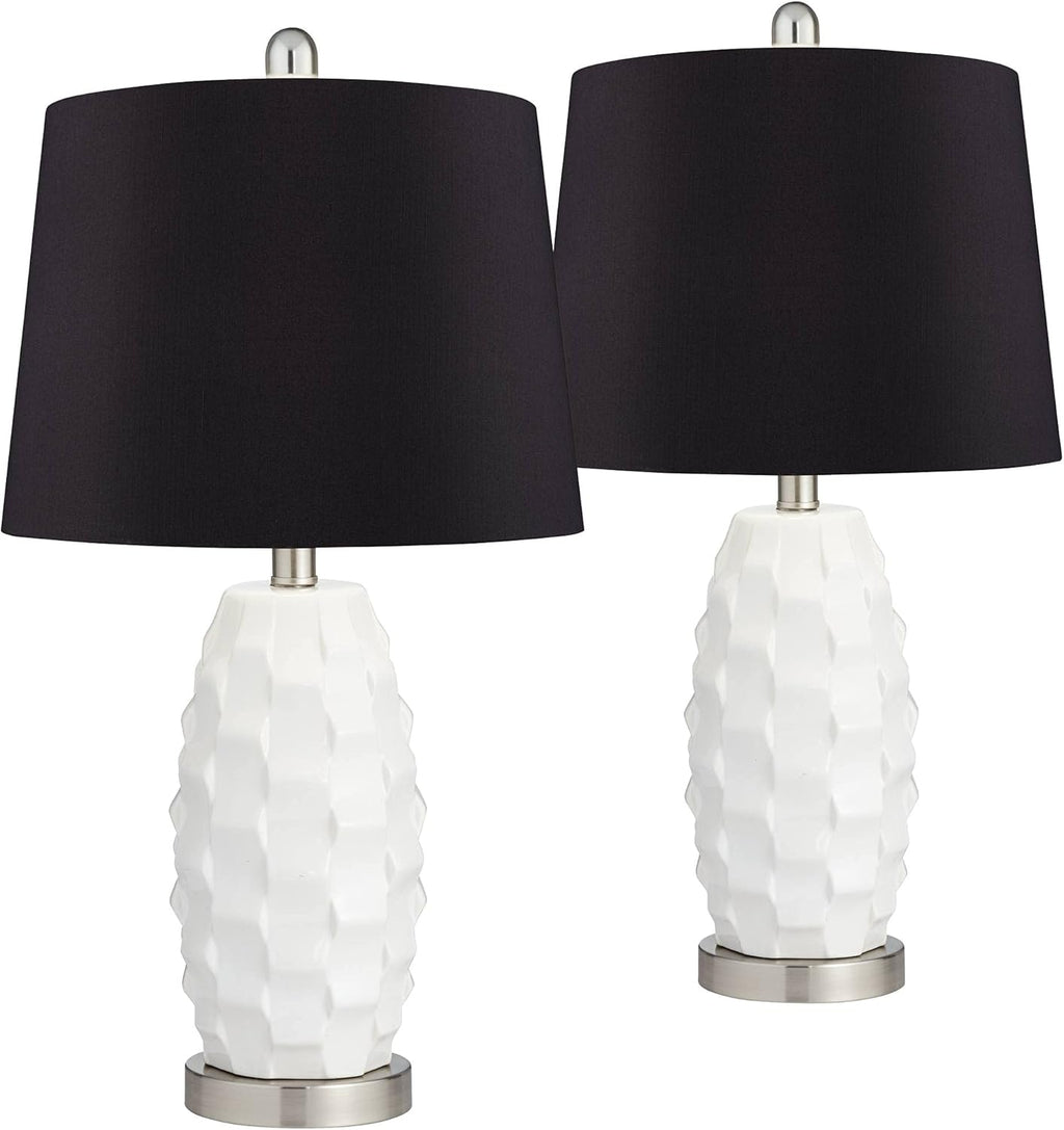 White Ceramic LED Table Lamps Set of 2 L573