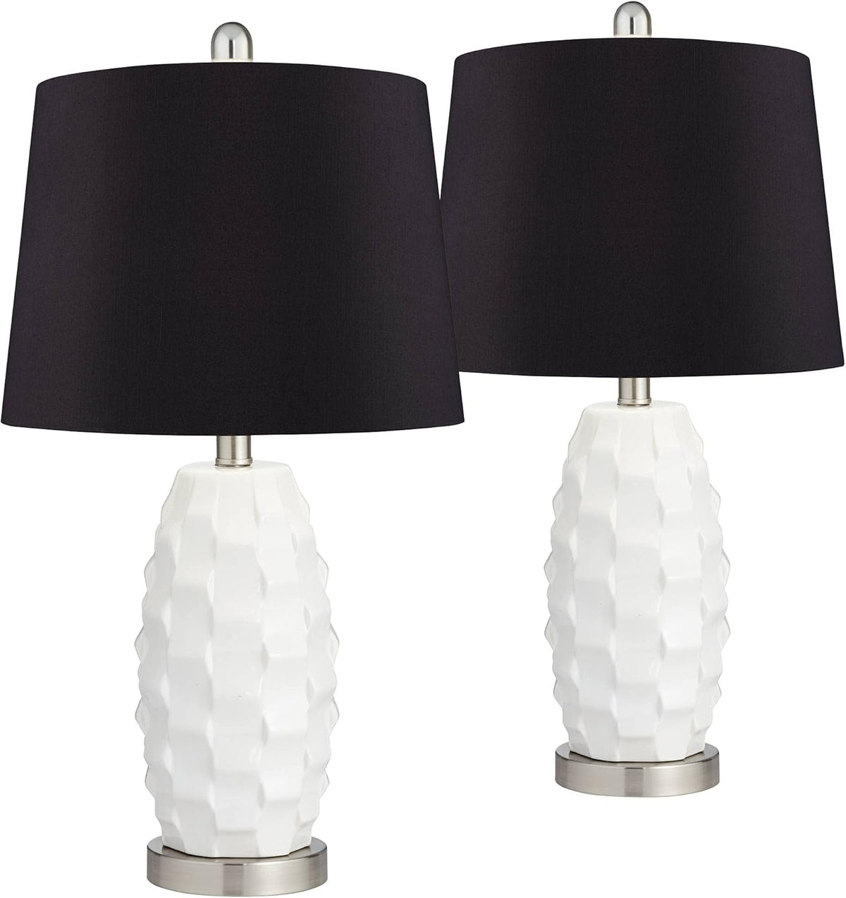 White Ceramic LED Table Lamps Set of 2 L573