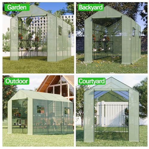56x28x76 inch Waterproof Portable Walk-in Greenhouse with Roll-Up Zipper and Shelves L47151