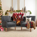 Beige Upholstered Fabric Accent Armchair R8552