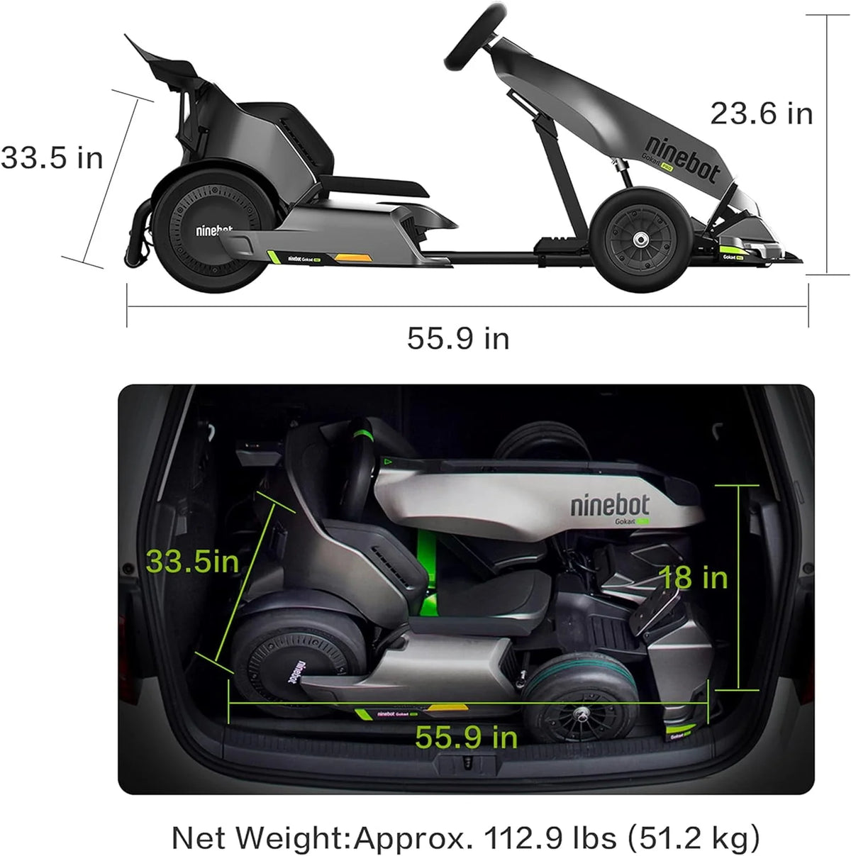 Black Electric GoKart Pro M904855