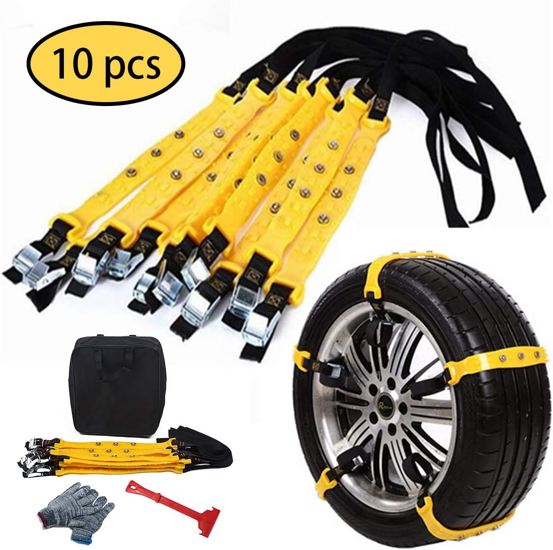 10 Pcs Car Tire Chains for Snow Ice Mud Z1509