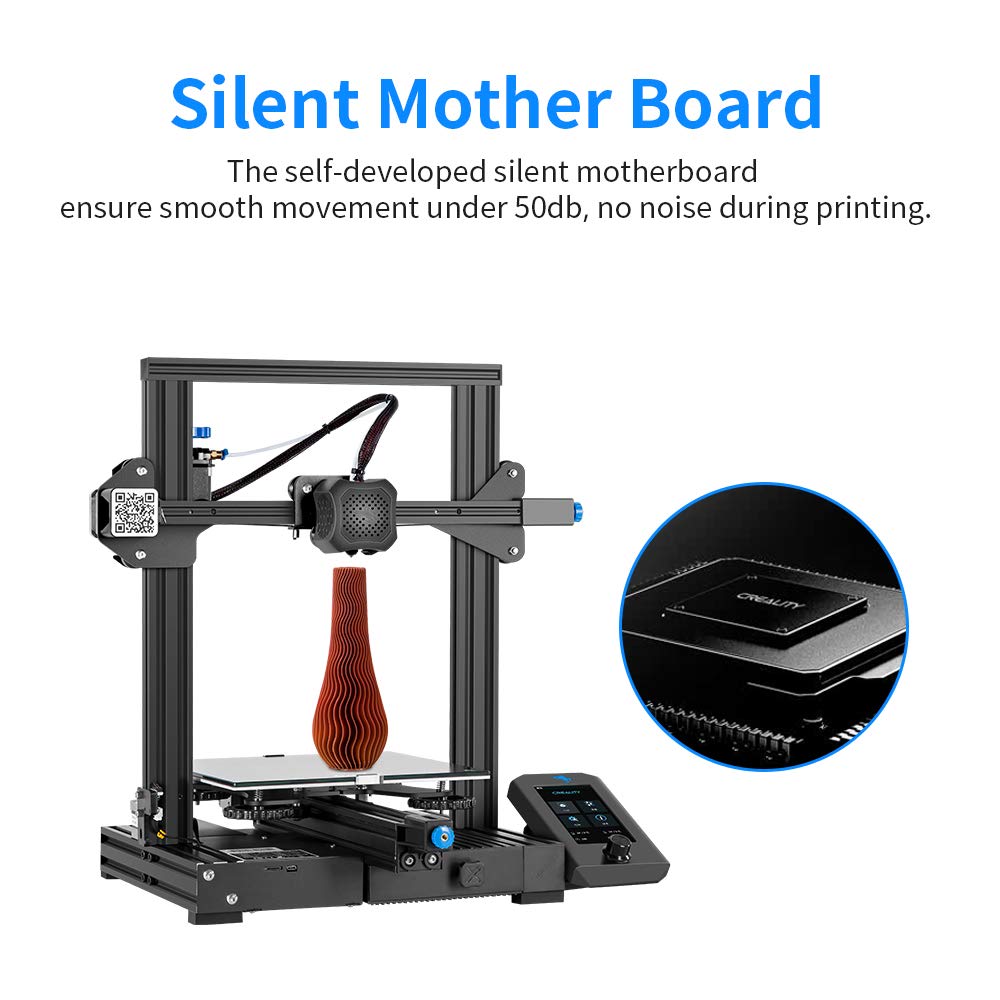 3D Printer with Carborundum Glass Platform 8.66x8.66x9.84 Inch Printing Size E774