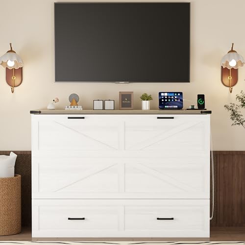 Full-Size Foldable Wall Bed with Storage Drawer O702