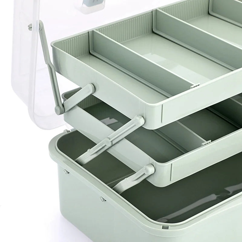 3-Layer Plastic Storage Box with Adjustable Spacers L57233