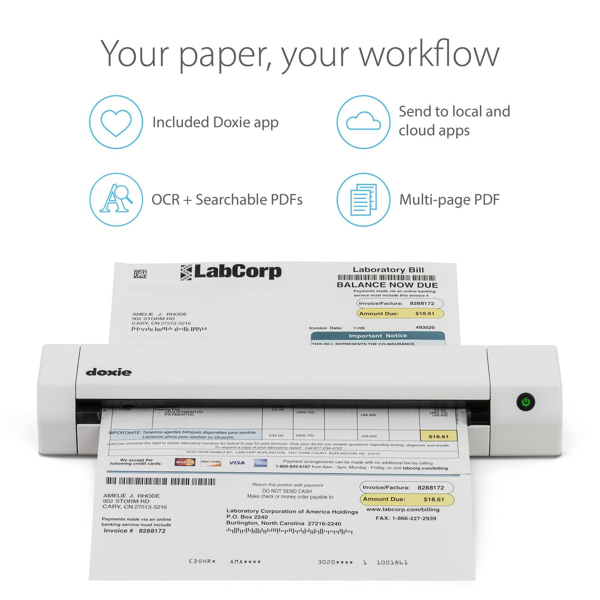 Portable Scanner with Rechargeable Battery J4949