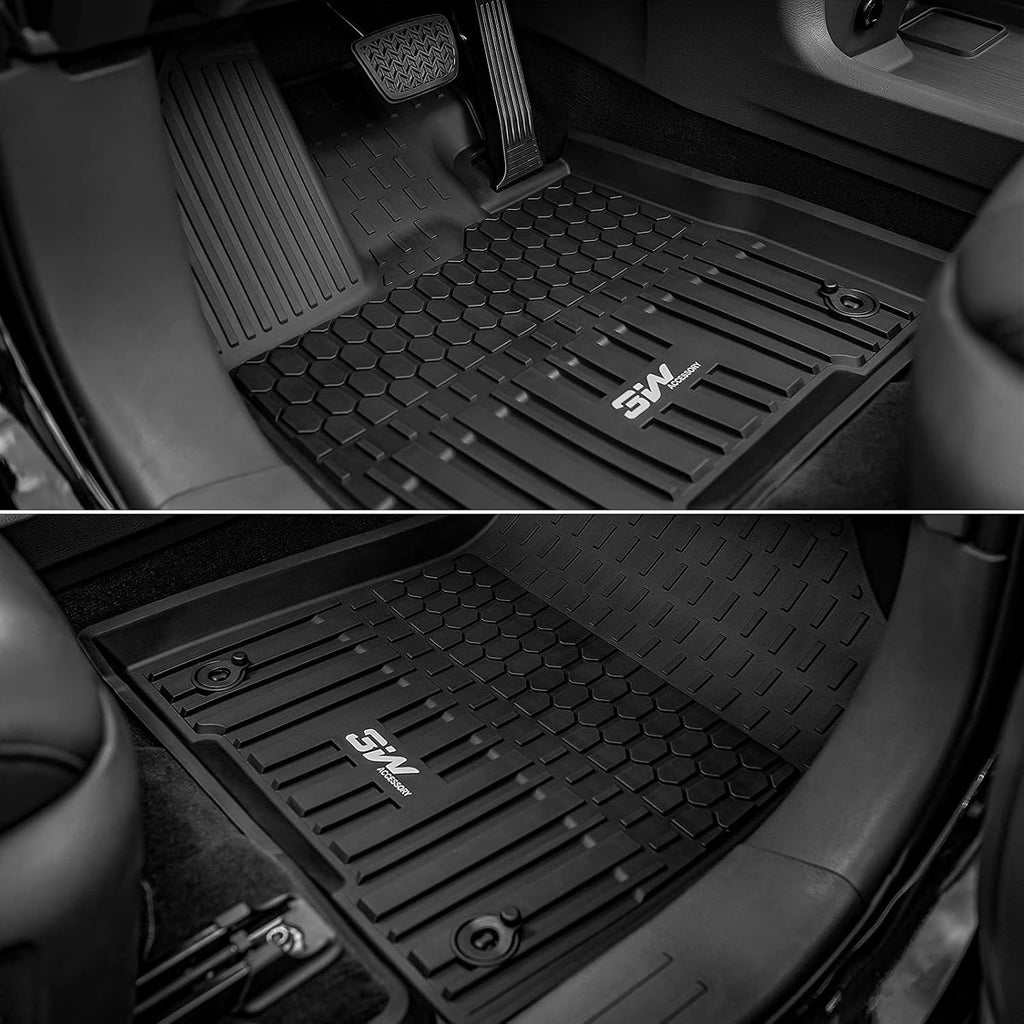 Black 8 Seat TPE All Weather Floor Mats & Cargo Liner P118