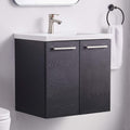 Brown 24” Wall-Mounted Bathroom Vanity with Ceramic Sink Q515