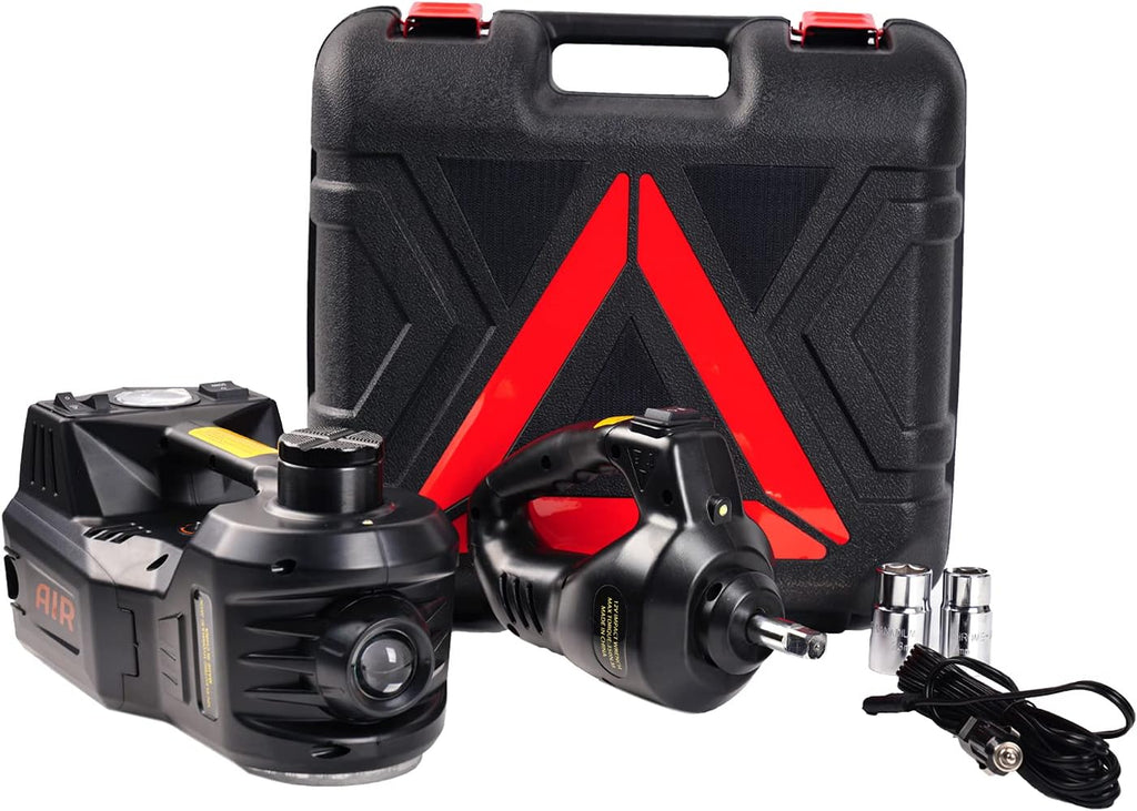 5 Ton Electric Car Jack Kit with Tire Pump and Impact Wrench K4019