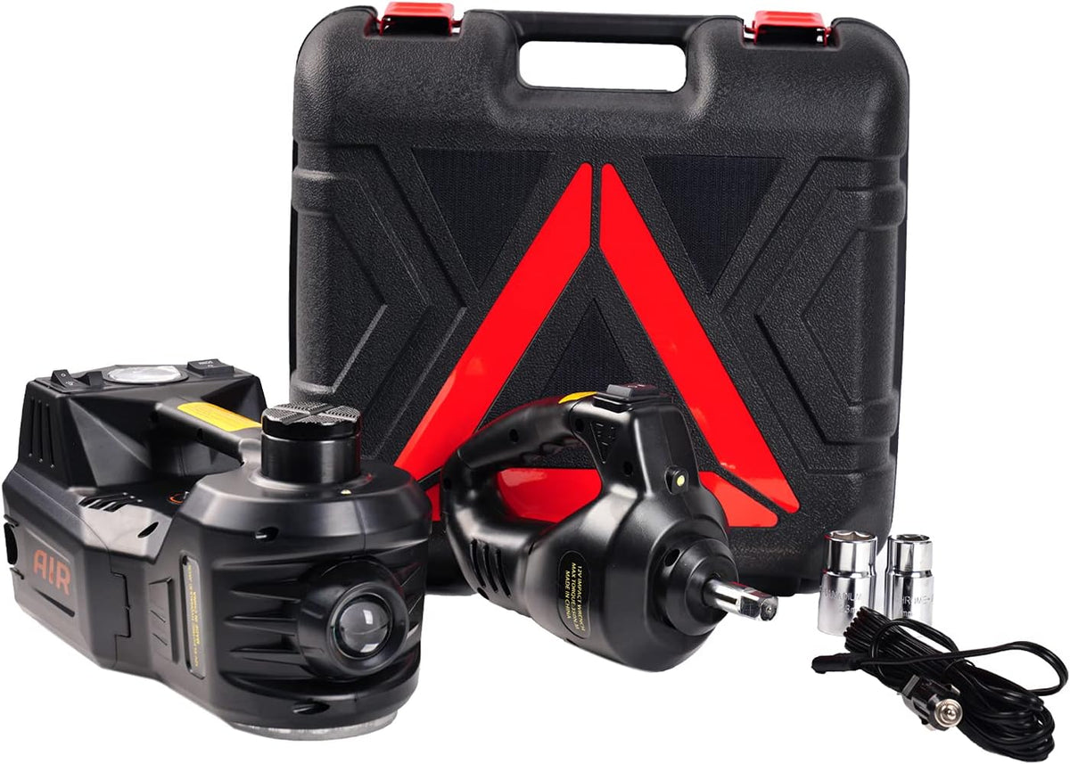 5 Ton Electric Car Jack Kit with Tire Pump and Impact Wrench K4019