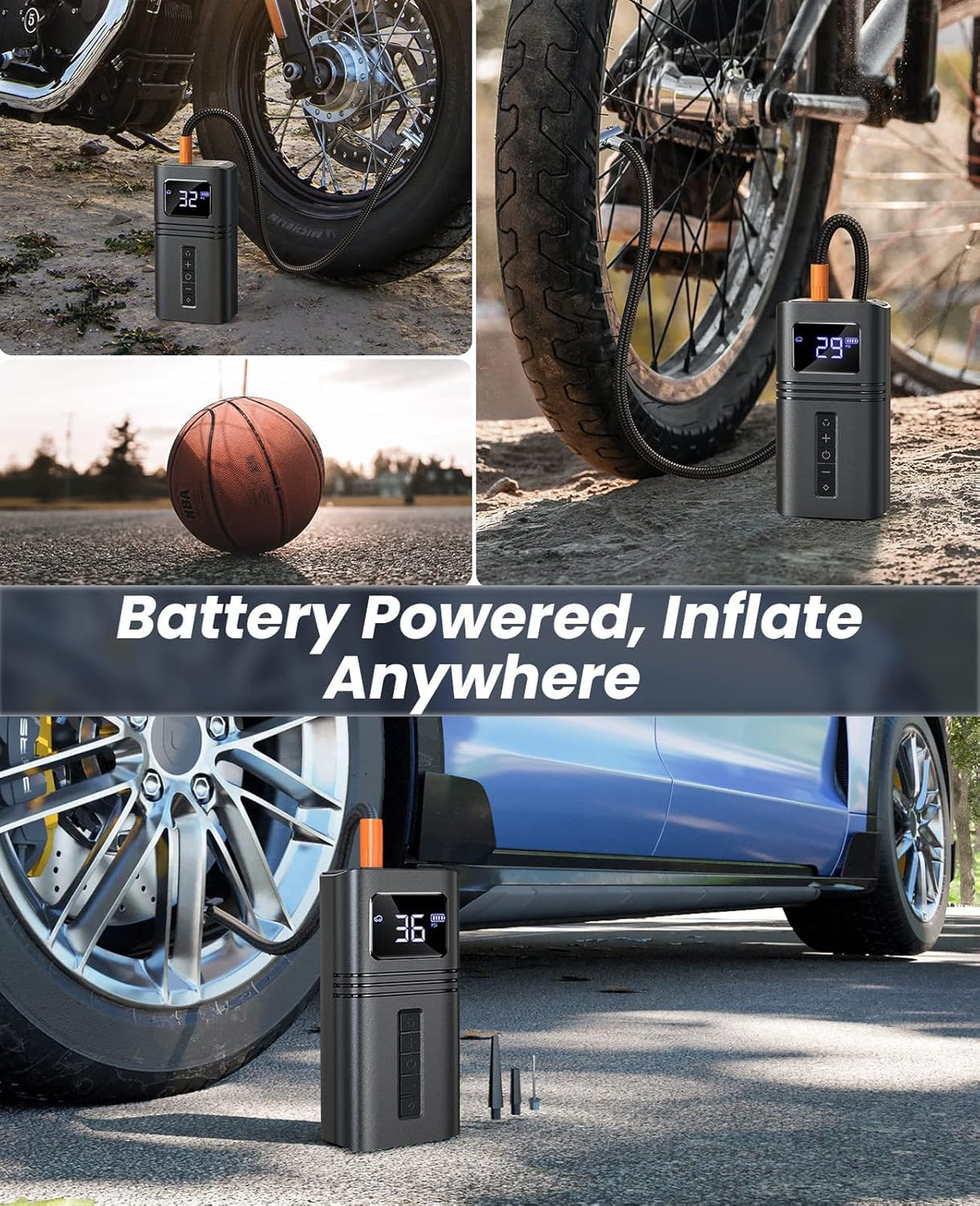 Portable Air Compressor Tire Inflator with 6000mAh Battery K1116
