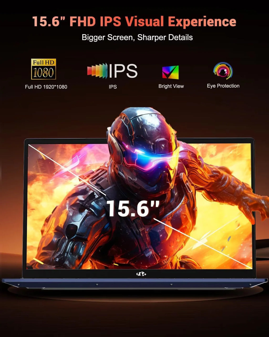 15.6" Gaming Laptop IPS FHD AMD Ryzen 7 8745HS Radeon 780M GPU 32GB DDR5 RAM 2TB SSD 100W Type-C Fingerprint USB-C 4.0 Backlit Keyboard N7408
