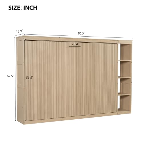 Full-Size Foldable Wall Bed with Storage Drawer O702