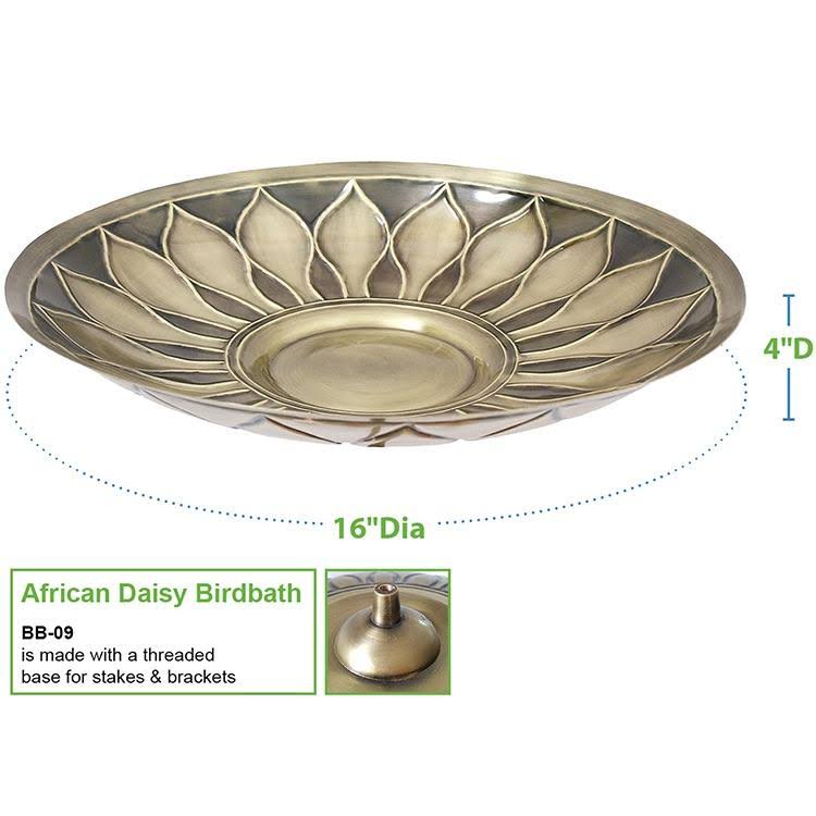 Brass Birdbath with Stake R70412