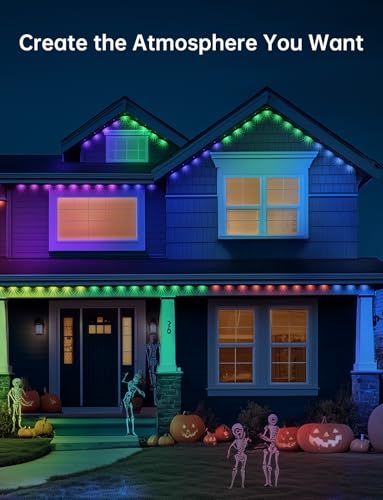 RGB+IC Christmas Eave Lights 30ft 22 LED Warm White IP68 Waterproof Smart Starry Outside Light J9010